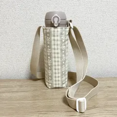水筒カバー サーモス500ml用 くまチェック柄 ベージュ色