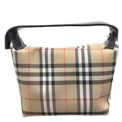 バーバリー ハンドバッグ ノバチェック マルチカラー ミニバッグ コンパクト ナイロン レザー ポーチ ブラウン 小物入れ BURBERRY