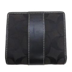 コーチ COACH シグネチャー 二つ折り財布 コンパクトウォレット ブラック