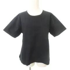 マーガレットハウエル MHL. 半袖 カットソー ポケット 無地 サイドスリット 薄手 2 約Mサイズ 黒 ブラック