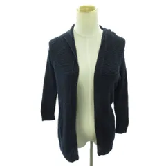 アンタイトル UNTITLED ニット カーディガン フード リネン混 長袖 2 紺 ネイビー 0928 ■YHS5