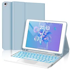 SENGBIRCH ipad 9世代 ケース キーボード タッチパッド付き 第8/7世代&air3/pro 10.5兼用 着脱式 iPad キーボード付きケース 10.2/10.5インチ 7色バックライト付き 軽量 薄型 ペン収納 多角度調整 オートスリープ