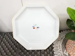 有田焼　栄峰　八角大皿　昭和レトロ　柿柄　新品未使用 A5598A08