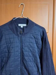 カルバン・クライン ネイビー キルティング ニット ジャケット XL