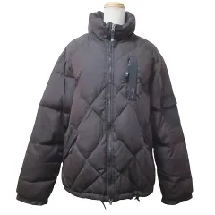 アルマーニ ジーンズ ARMANI JEANS ダウンジャケット スキーウェア ジップアップ ロゴ インフード 日本サイズM～L相当 I44 USA28 F36 GB34 D44 黒 ブラック ■GY19 Xのサムネイル