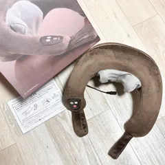 【管理医療機器】オムロン ネックマッサージャ HM-141-BW 本体 ブラウン 首肩もみ玉 温熱ヒーター 速/遅2段階 約15分自動OFF 回転数30/40回分 ACアダプタ付 元箱取説 動作確認済 60-80212-202N