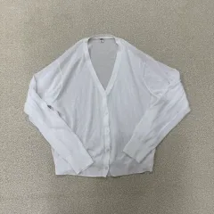 L UNIQLO ユニクロ 白 COLOR Vネック カーディガン 0210T