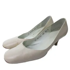 サルヴァトーレフェラガモ Salvatore Ferragamo パンプス スクエアトゥ コーンヒール ベージュ 約23.5cm IBO81