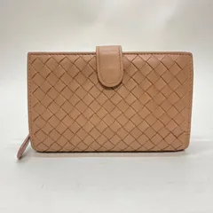 3473 BOTTEGA VENETA ボッテガヴェネタ 折り財布 イントレチャート コンパクトウォレット レザー ベージュ系