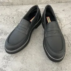 未使用級　HUNTER　ハンター　ラインシューズ　ローファー　リファインドステッチペニーローファー　防水　晴雨兼用　黒　ブラック　25cm