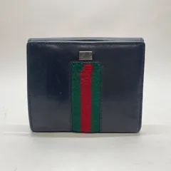3194 GUCCI グッチ 折り財布 シェリーライン ブラック レザー Wホック