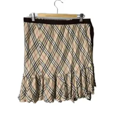 バーバリーブルーレーベル BURBERRY BLUE LABEL ノバチェック巻きスカート 巻きスカート ラップスカート 38 ベージュ