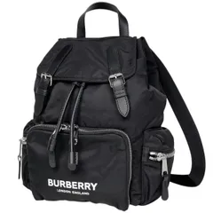 バーバリー BURBERRY ロゴ リュックサック バックパック デイパック リュック ナイロン ブラック 8021261 レディース 【中古】