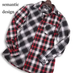 semantic design セマンティック デザイン 秋冬 クレイジーパターン★ 長袖 オンブレー チェック ネル シャツ Sz.L　メンズ