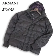 ARMANI JEANS アルマーニ ジーンズ 秋冬★ フーディー ダウン ジャケット Sz.48 メンズ 黒のサムネイル