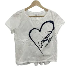 LANVIN en Bleu(ランバンオンブルー) 半袖Tシャツ サイズ38 M レディース - 白×ダークネイビー クルーネック
