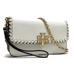 トリーバーチ マックグロー ホイップステッチ クロスボディ ショルダーバッグ 斜め掛け 鞄 セカンドバッグ クラッチバッグ 2way ホワイト 白 white ゴールド gold レザー チェーン TORY BURCH