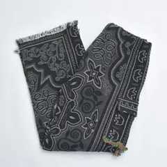 NABU ナブ ゴブラン織り 総柄 ジャガード サイドフリンジ デザイン タペストリー カーゴパンツ バンダナ柄 再構築 ブラック ヴィンテージ ビンテージ USA  アメリカ古着 メンズXLサイズ