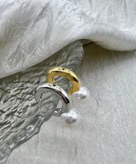 シルバー 925 シングル パール イヤーカフ