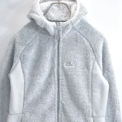 00s Jack Wolfskin ジャックウルフスキン ハイロフト NANUK300 切替デザイン フリースパーカー フーディー ジャケット ライトグレー ヴィンテージ ビンテージ ヨーロッパ古着 レディースSサイズ
