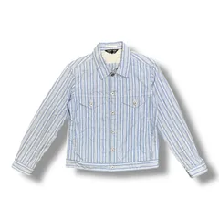 COMME des GARCONS HOMME DEUX 24SS ロンドンストライプボタンブルゾン ジャケット コムデギャルソンオムドゥ DM-B045 ブルー S （91880A）
