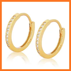 【新品】 alivaluxe ピアス レディース フープピアス リング フープ 金属アレルギー対応 リングピアス モアサナイト 人気 女性 誕生日プレゼント 記念日 (ゴールド) 1