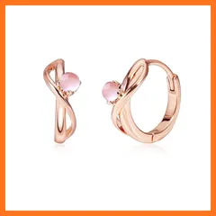 【新品】 FH.bird ローズクオーツ ピアス レディース 人気 金属アレルギー対応 フープピアス つけっぱなし10月誕生石 おしゃれ 普段使い シンプル 誕生日 記念日 プレゼント 女性 ギフト 20代 30代 40代 バレンタイン ギフト ホワイトデ 0