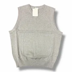 参考上代17600円 未使用 crepuscule Stripe Mesh Knit Vest ストライプメッシュニットベスト ジレ クレプスキュール 2501-018 グレー 2 （7081M）