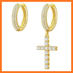 【新品】 KRKC フープピアス リングピアス レディース・メンズ ピアス 幅さ15mm シルバー925製 czジルコニア キラキラ 男女兼用 イヤリング K14金メッキ シンプル スターリングシルバー ラウンドフープ CZダイヤ アクセサリー 金属アレル 1