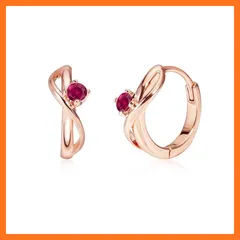 【新品】 FH.bird ルビー ピアス フープ レディース 人気 7月誕生石 金属アレルギー対応 ピアス リング つけっぱなし 小さめ おしゃれ 普段使い シンプル 誕生日 記念日 プレゼント 20代 30代 40代 バレンタイン ギフト ホワイトデー  0