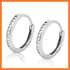 【新品】 alivaluxe ピアス レディース フープピアス リング フープ 金属アレルギー対応 リングピアス モアサナイト 人気 女性 誕生日プレゼント 記念日 (シルバー) 1