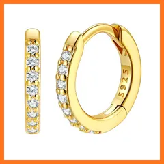 【新品】 [Silvora] ピアス メンズ つけっぱなし ゴールド フープピアス レディース 小さい リングピアス k18金 ジルコニア 内径8mm 20G アクセサリー 0