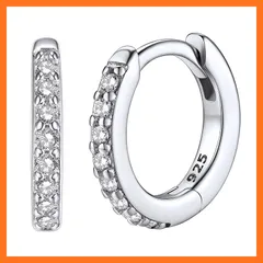 【新品】 [Silvora] ピアス メンズ つけっぱなし フープピアス レディース 小さい リングピアス シルバー925 ジルコニア 内径12mm 20G アクセサリー 0