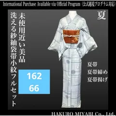 洗える着物　紗紬風　小紋　フルセット　4点　夏着物　未使用近い　美品