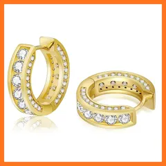 【新品】 KRKC フープピアス リングピアス レディース・メンズ ピアス 幅さ15mm シルバー925製 czジルコニア キラキラ 男女兼用 イヤリング K14金メッキ シンプル スターリングシルバー ラウンドフープ CZダイヤ アクセサリー 金属アレル 1