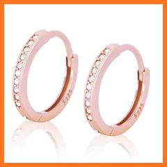 【新品】 alivaluxe ピアス レディース フープピアス リング フープ 金属アレルギー対応 リングピアス モアサナイト 人気 女性 誕生日プレゼント 記念日 (ピンクゴールド) 1