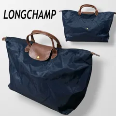 LONGCHAMP  ロンシャン ボストンバッグ ナイロン トラベルバック  トート 大容量 ネイビー系 (B018)★
