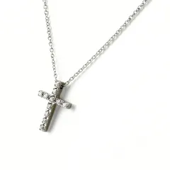 スタージュエリー STAR JEWELRY クロスモチーフ ネックレス 十字架 メレダイヤ ペンダント  ネックレス 750 ダイヤモンド レディース 【中古】