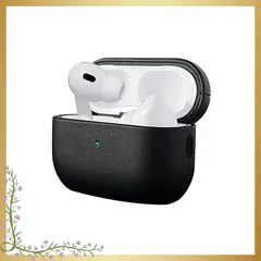 amesoba? Egg Leather Case for AirPods Pro2 第2世代用 【USB-Cケース対応】 本革 レザーケース 耐衝撃 保護ケース (Black) 0