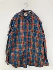 L.L.Bean シャツ/ブラウス XL-TALL ブルー コットン チェック柄 ミドル丈 長袖 ボタンダウン