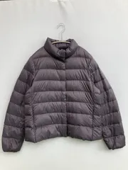 UNIQLO ダウンジャケット/コート M パープル ナイロン 無地 ショート丈 フードなし ジップアップ