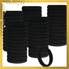 shefun ヘアゴム 黒 茶 白 カラフル 100本セット 直径 4cm 太さ 7mm 大人 子供 ポニーテール 髪ゴム レディース メンズ 高弾性 跡がつかない 髪 ゴムJP219 () 1