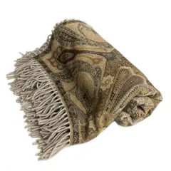 Luciano Soprani(ルチアーノソプラーニ) ストール(ショール)美品  - ダークブラウン×ライトブラウン×マルチ ウール、カシミヤ