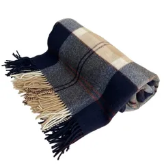 Glen Prince(グレンプリンス) マフラー美品  - ダークネイビー×ボルドー×ベージュ ウール