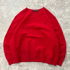 Polo Ralph Lauren スウェット トレーナー XXL レッド 前V ワンポイント刺繍 ビッグサイズ クルーネック