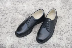 【デッドストック 未使用】CZECH MILITARY チェコ軍 POSTMAN TYPE LEATHER SHOES ポストマンタイプ プレーン 外羽根 黒 ブラック 表記25.0cm / 着用感 UK5.5~6 / 24~24.5cm相当【W3493】のサムネイル