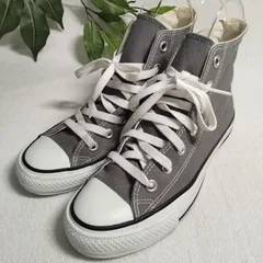 【良品】Convers/コンバース/キャンパスオールスターHI/グレー/鼠色/ホワイト/白23.5cm
