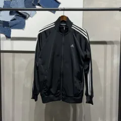 (105) アディダス カジュアル 白黒 ジャージ ジップアップ ジャケット