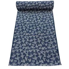 反物 秀品 小紋 花 鮫 藍色 正絹 【中古】