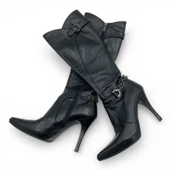 ピンキー＆ダイアン チェーンチャーム付きピンヒールロングブーツ 23cm 日本製